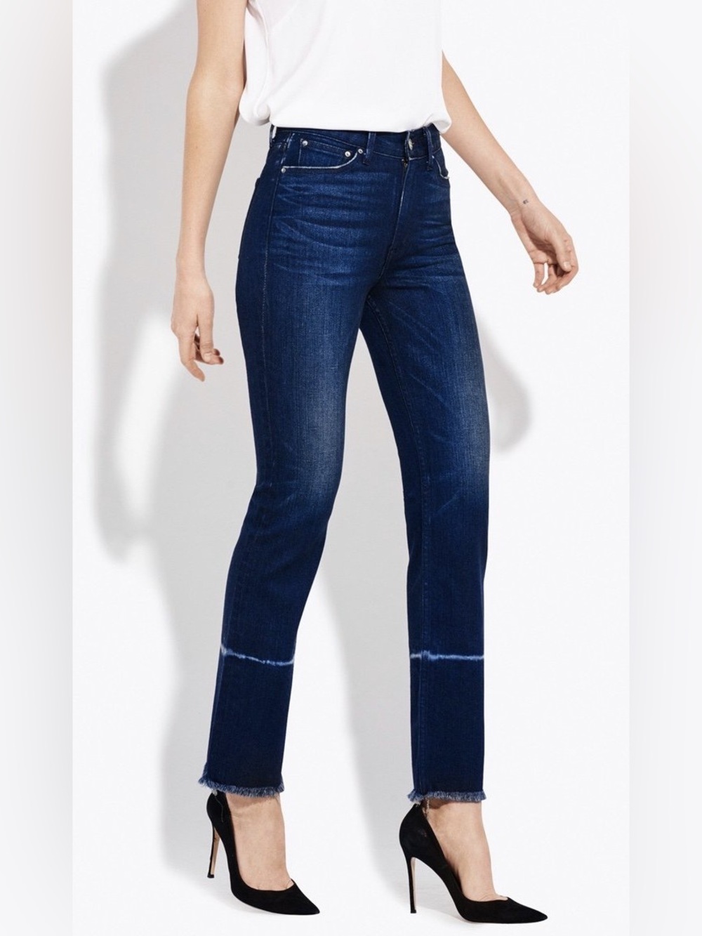 AYR Aloe Jean Size 27 Dark Wash High Rise Crop Straight Leg Sustainable Denim